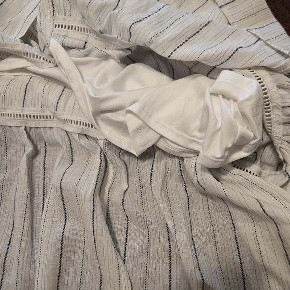 Lane Bryant Blouson Sleeved Striped Midi Shirt Dress In Size 18 - Picture 8 of 9